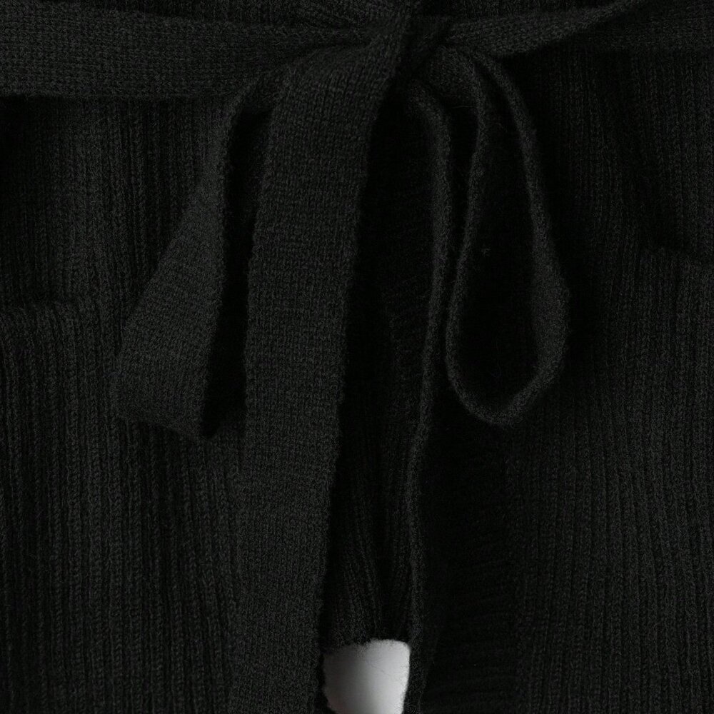 Black Casual Women's V-Neck knit sweater Cardigan - Picture 6 of 6